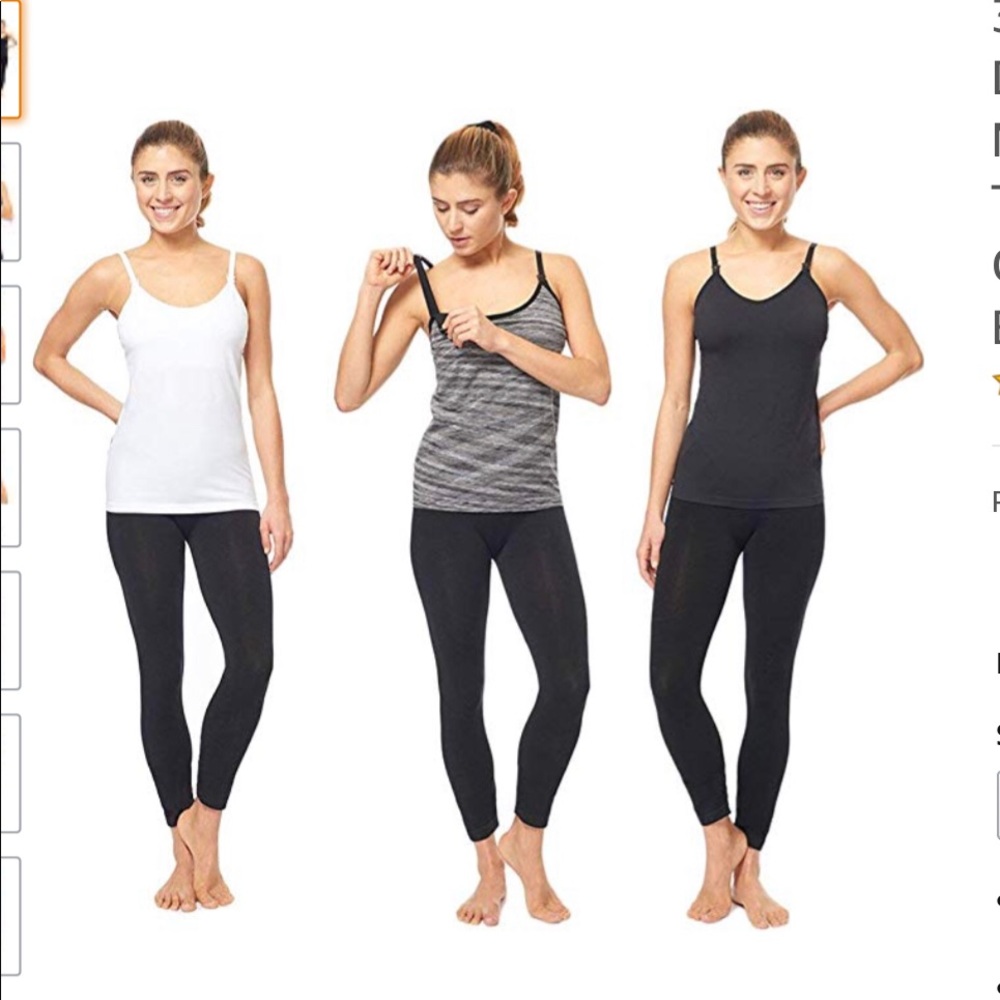 Maternity Nursing Tank Top and Cami Shirts 3 pack